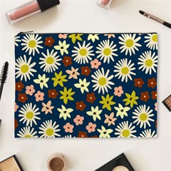 Floral Abstract Vector Seamless Pattern With Chamomile And Alpine Flowers In Minimalistic Style  Hand-drawn Botanical Repeated Background   Cosmetic Bag (xl) by EvgeniiaBychkova