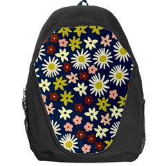 Floral Abstract Vector Seamless Pattern With Chamomile And Alpine Flowers In Minimalistic Style  Hand-drawn Botanical Repeated Background   Backpack Bag by EvgeniiaBychkova