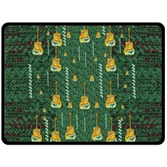 Guitars In The Most Beautiful Landscape Of Fantasy And Sakura Fleece Blanket (large)  by pepitasart