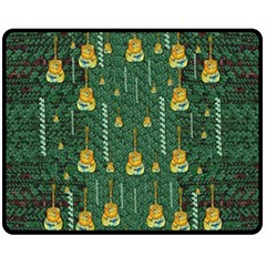 Guitars In The Most Beautiful Landscape Of Fantasy And Sakura Fleece Blanket (medium)  by pepitasart