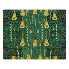 Guitars In The Most Beautiful Landscape Of Fantasy And Sakura Double Sided Flano Blanket (large)  by pepitasart