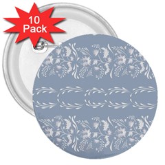 Fantasy Flowers 3  Buttons (10 Pack)  by Eskimos