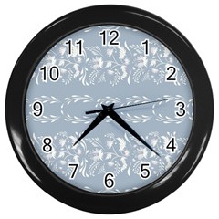 Fantasy Flowers Wall Clock (black) by Eskimos