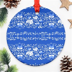 Blue Flowers Ornament (round) by Eskimos