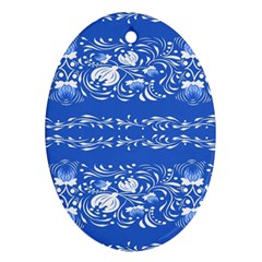 Blue Flowers Ornament (oval)