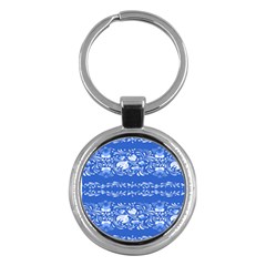 Blue Flowers Key Chain (round) by Eskimos