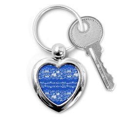 Blue flowers Key Chain (Heart)