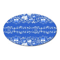 Blue flowers Oval Magnet