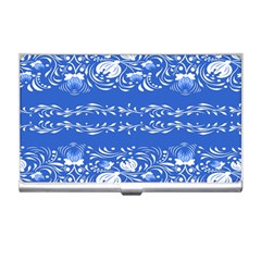 Blue Flowers Business Card Holder by Eskimos