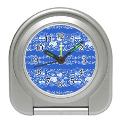 Blue Flowers Travel Alarm Clock by Eskimos