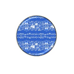 Blue flowers Hat Clip Ball Marker (4 pack)