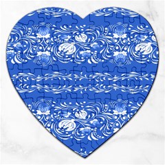 Blue flowers Jigsaw Puzzle (Heart)