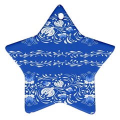 Blue Flowers Star Ornament (two Sides) by Eskimos