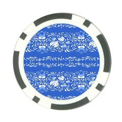 Blue flowers Poker Chip Card Guard