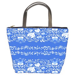 Blue flowers Bucket Bag