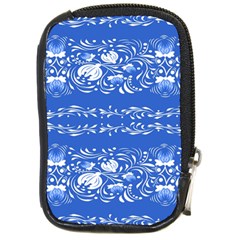 Blue Flowers Compact Camera Leather Case by Eskimos