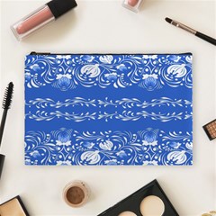 Blue flowers Cosmetic Bag (Large)