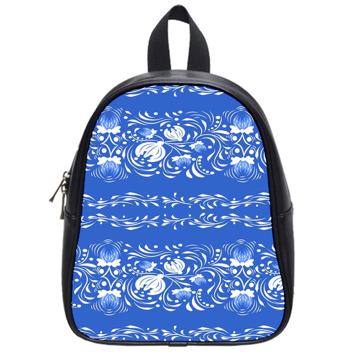 Blue flowers School Bag (Small)