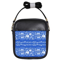 Blue flowers Girls Sling Bag