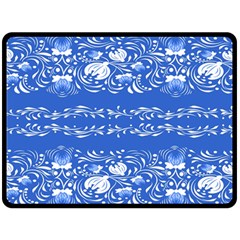 Blue Flowers Fleece Blanket (large)  by Eskimos