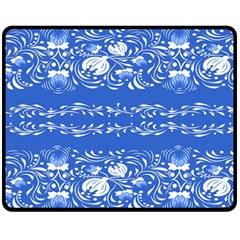 Blue Flowers Fleece Blanket (medium)  by Eskimos