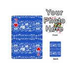 Blue flowers Playing Cards 54 Designs (Mini) Front - Heart7