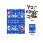 Blue flowers Playing Cards 54 Designs (Mini) Front - Heart10