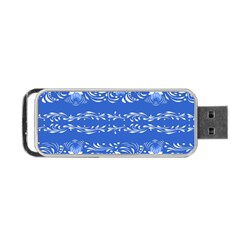 Blue Flowers Portable Usb Flash (one Side) by Eskimos