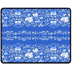 Blue flowers Double Sided Fleece Blanket (Medium) 