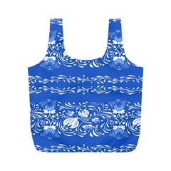 Blue flowers Full Print Recycle Bag (M)