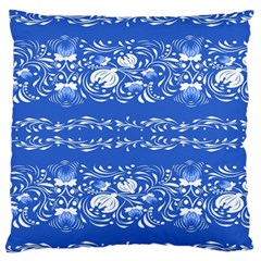 Blue flowers Standard Flano Cushion Case (One Side)