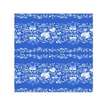 Blue flowers Small Satin Scarf (Square) Front