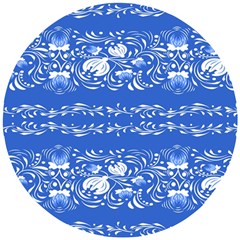 Blue flowers Wooden Puzzle Round