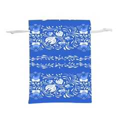 Blue flowers Lightweight Drawstring Pouch (M)