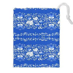 Blue flowers Drawstring Pouch (5XL)