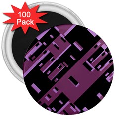 Dark Geometric Shapes Print Pattern 3  Magnets (100 Pack) by dflcprintsclothing