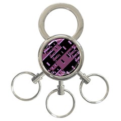 Dark Geometric Shapes Print Pattern 3-ring Key Chain