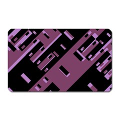 Dark Geometric Shapes Print Pattern Magnet (rectangular) by dflcprintsclothing