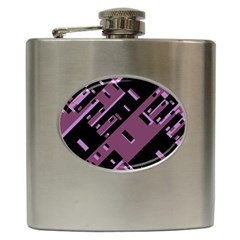 Dark Geometric Shapes Print Pattern Hip Flask (6 Oz)