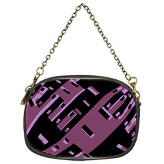 Dark Geometric Shapes Print Pattern Chain Purse (one Side)