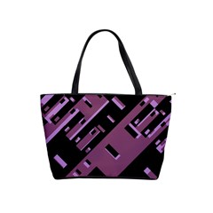 Dark Geometric Shapes Print Pattern Classic Shoulder Handbag by dflcprintsclothing