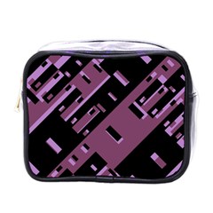 Dark Geometric Shapes Print Pattern Mini Toiletries Bag (one Side)