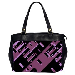 Dark Geometric Shapes Print Pattern Oversize Office Handbag (2 Sides) by dflcprintsclothing