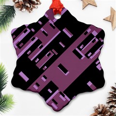 Dark Geometric Shapes Print Pattern Snowflake Ornament (two Sides)