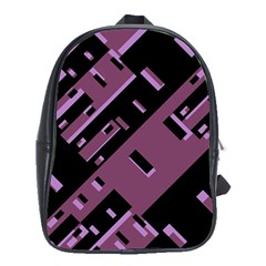 Dark Geometric Shapes Print Pattern School Bag (xl)