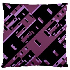 Dark Geometric Shapes Print Pattern Standard Flano Cushion Case (two Sides) by dflcprintsclothing