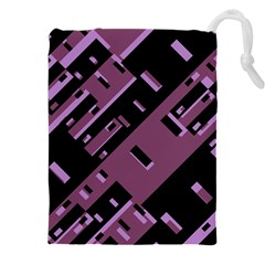 Dark Geometric Shapes Print Pattern Drawstring Pouch (5xl)