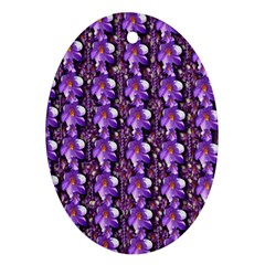 Flowers Into A Decorative Field Of Bloom Popart Ornament (oval)