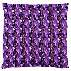 Flowers Into A Decorative Field Of Bloom Popart Large Cushion Case (one Side) by pepitasart