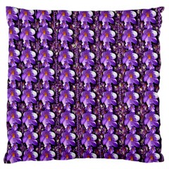 Flowers Into A Decorative Field Of Bloom Popart Large Flano Cushion Case (two Sides) by pepitasart